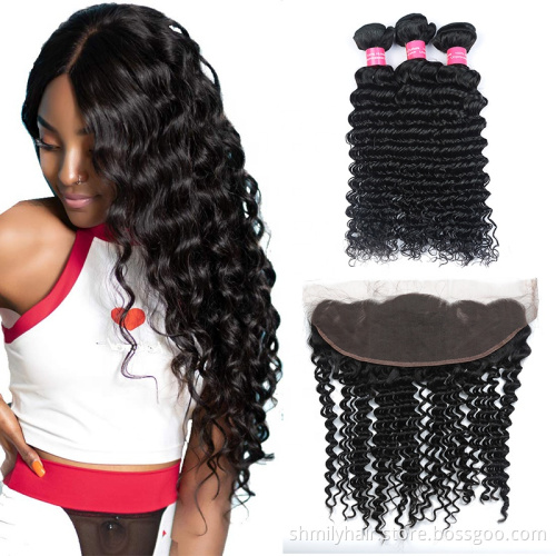 Wholesale 100% Cuticle Aligned Virgin Hair Deep Wave Human Hair Wigs Indian Human Remy Hair